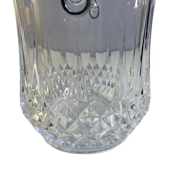 Vintage Heavy Lead Crystal Glass Ice Bucket Silver Tone Handle 5.5" x 4.5" - Picture 6 of 8